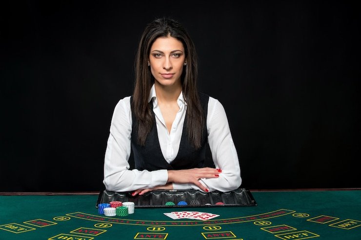 Visualisasi meja permainan kasino online dengan dealer live memberikan kesan interaktif